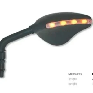 FAR univerzální pravé zrcátko s blinkry LED (barva černá) M10X1,25 Celosvětová Doprava