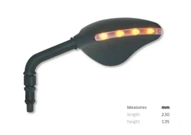 FAR univerzální pravé zrcátko s blinkry LED (barva černá) M10X1,25 Celosvětová Doprava