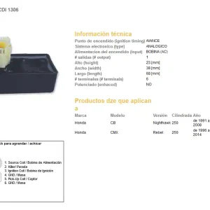 DZE jednotka zapalování CDI HONDA CB 250 NIGHTHAWK 91-08; cmX 250 REBEL 96-14 (30410-KBG-003) Originální