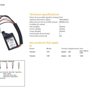 Prémiový DZE jednotka zapalování CDI YAMAHA YFS 200 BLASTER 90-02 (3FL-85540-10)
