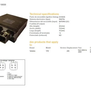 Odeslání Ihned DZE jednotka zapalování CDI YAMAHA YFZ 450 04-05 (5TG-85540-00-00)