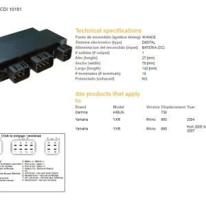 Nejlepší Volba DZE jednotka zapalování CDI YAMAHA YXR 660 RHINO 04-07 (5UG-85540-00)