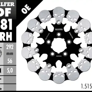 Aktuální GALFER přední brzdový kotouč / zadní HARLEY-DAVIDSON (292X56X5) plovoucí SKULL (motiv lebky)