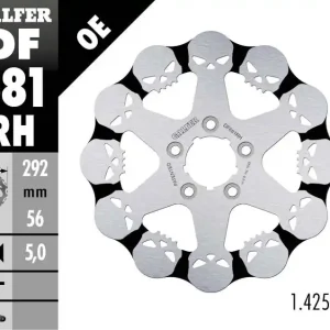 Exkluzivní GALFER přední brzdový kotouč / zadní HARLEY-DAVIDSON (292X56X5) SKULL (motiv lebky)