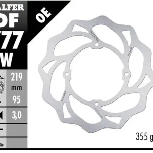 Vysoce Kvalitní GALFER přední brzdový kotouč KTM SX 85 07-; XC 105 07-; SX 150 15-18; HUSQVARNA TC 85 14-20 (219X95X3mm) WAWE