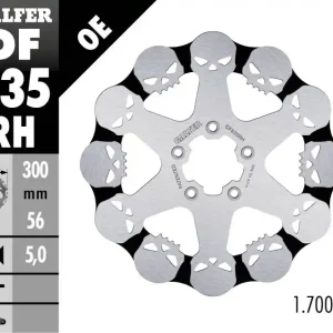 Limitovaná Edice GALFER přední brzdový kotouč HARLEY-DAVIDSON (300X56X5) SKULL (motiv lebky)