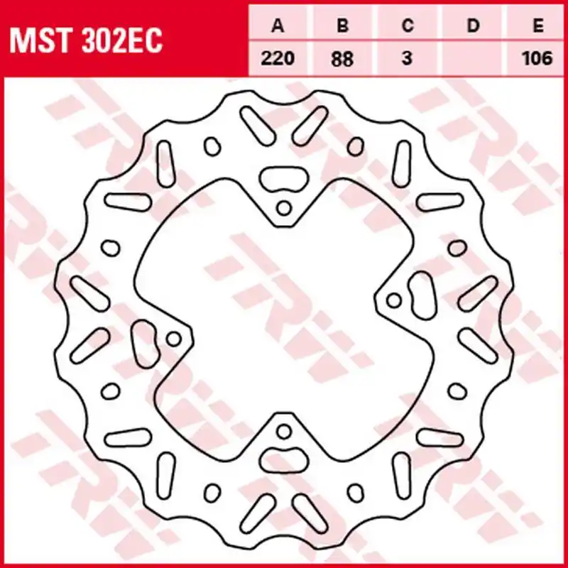 TRW ZF přední brzdový kotouč HONDA CR 80R 96-02, CR 85R 03-08, CRF 150R 07-15 (220X88X3mm) WAVE Hit Sezóny