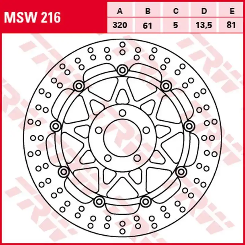 Nízká Cena TRW ZF přední brzdový kotouč KAWASAKI ZX-7R/RR 96-02, ZXR 750 91-95, ZX-9R 94-04, ZZR 1100 93-01, ZX-12R 00-03, ZZR 1200 02-05, VN 1500/1600 MEAN STREK 02-05, SUZUKI VZ 1600 MARAUDER 04-05 (320X61X5mm)