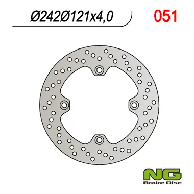 NG přední brzdový kotouč SUZUKI DR 600 85-89 (242X121X4) (4X10,5mm) Sezónní Sleva