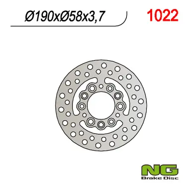 NG brzdový kotouč zadní APRILIA 50 skútr,CPI,BETA,GENERIC,GILERA,PEUGEOT,PGO,SYM,YAMAHA (190X58X3,7) Ověřený