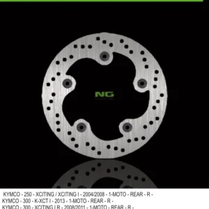 Profesionální NG brzdový kotouč zadní KYMCO XCITING 250/300/500 (240X125,5X5) (5X10,5mm)