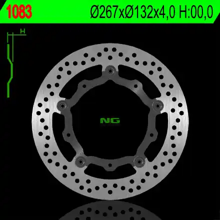 NG přední brzdový kotouč YAMAHA X-MAX 125/250/400/500, MAjeY 400 04-13, T-MAX 500/530 (plovoucí) (267X132X4) (5X8,5mm) Autentický
