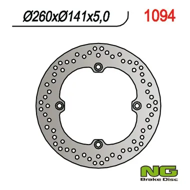 Top Prodej NG brzdový kotouč zadní KAWASAKI, SUZUKI DL 650 04-20, DL 1050 20, DL 1000 02-19 (260X141X5) (4X10.5 mm)