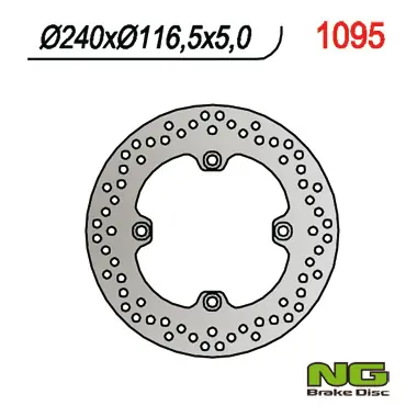 NG brzdový kotouč zadní HONDA CBF 500/600/1000, CBR 600F 11-13 (240X116X5) (4X10,5mm)CBF1000 06-16 Profesionální