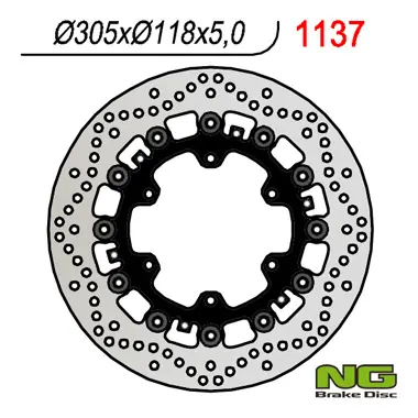 NG přední brzdový kotouč BMW K1100LT/RS 89-00, R1100GS/R 93-94, R1100R/RT/RS 92-01 (305X118X5mm) (6X9,0mm) plovoucí Bezpečná Platba