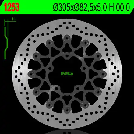 Garance Vrácení Peněz NG přední brzdový kotouč TRIUMPH TIGER 800 10-19, TIGER EXPLORER 1215 13-15 (305X82,5X5) (5X10,5mm)