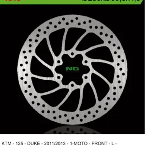 Nejprodávanější NG přední brzdový kotouč KTM 125/200 DUKE 11-13, 390 DUKE 13-14 (280X60,5X4,0) (6X10,25mm)