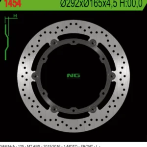 NG přední brzdový kotouč YAMAHA YZF 125R ABS 14-20, MT 125 ABS 15-20 plovoucí (292X165X4,5mm) (6X8,5mm) Oblíbený