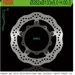 NG přední brzdový kotouč YAMAHA MT-07 / ABS 13-17, TRACER 700 16-17, XSR 700 / ABS 16-17 WAVE (282X133X5) (5X8,5mm) Speciální Cena