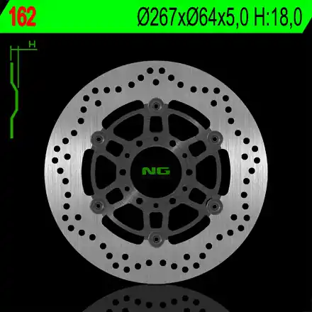 NG přední brzdový kotouč YAMAHA SR 250 CLASSIC 95-03, XV 250 VIRAGO 91-94 (plovoucí) (267X64X5) (6X8,5mm) Profesionální