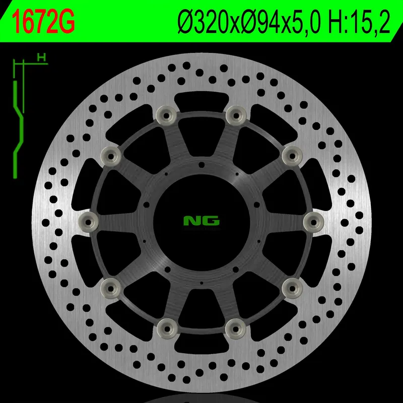 Cenová Bomba NG přední brzdový kotouč HONDA CBR 1000RR 17-18 (320X94) (prostředek hliníkový) plovoucí (prostředek hliníkový)