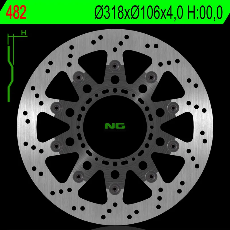 Profesionální NG přední brzdový kotouč HONDA NSR 125 93-03 plovoucí (318X106X4,0 mm) (6X8,5mm)