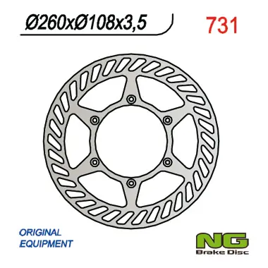 Limitovaná Edice NG přední brzdový kotouč GAS GAS ENDURO CROSS 125/200/250/300/400/450/515 (260X108X3,5)