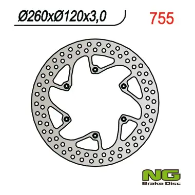 NG přední brzdový kotouč HUSQVARNA CR/WR/TE/TC 92-99 (260X120X3) Luxusní