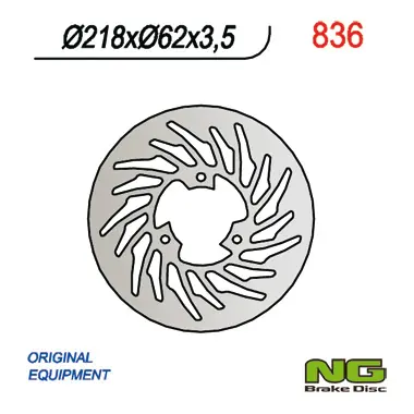 NG brzdový kotouč zadní YAMAHA DT50R 03-08, DT50SM 05-011, DT50X, XT125 05-11, MBK 50X-LIMIT 03-05, MALAGUTI 50 XSM 03-10 (218X62X3,5) Velkoobchod