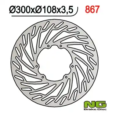 NG přední brzdový kotouč DERBI 50/125, APRILIA 50/125, RIEJU 50 SMX (300X108X3,5) Ruční Výroba