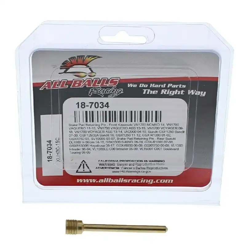 ALL BALLS čep brzdových destiček (1 kus) přední KAWASAKI VN1700/2000, SUZUKI GSF1250, GSX 1250, GSXR1000/750, zadní SUZUKI DL1000, GSXR1000/1300 Levný