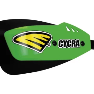 Moderní CYCRA kryty páček (HANDBARY - alu výstuha) s upevněním (28,6mm - upevnění 1CYC-1156-12 v sadě) model sérieS ONE barva zelená fluorescenční