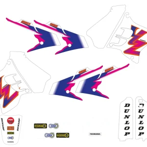 TECNOSEL (BLACKBIRD) sada samolepek (dýhy) YAMAHA YZ 125/250 93-95, REPLICA TEAM YAMAHA 93 barva růžová/světle modrý/bílá Expresní Doručení