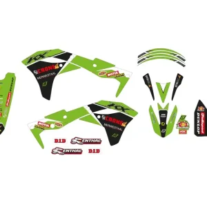 BLACKBIRD sada samolepek (dýhy) KAWASAKI KX 250F 17-20 REPLICA KAWASAKI závodní TEAM 22 Nejlepší Cena