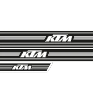 TECNOSEL (BLACKBIRD) sada samolepek (dýhy) KTM GS 74-76, REPLICA KTM, černá pozadí Cenový Hit
