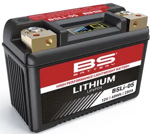 BS akumulátor lithium-iontový s indikátorem nabití LIFEPO4 BSLI-05 (134X65X92) (280A,48WH,4AH) (YTZ10S,YT12B-4,YT14B-4,YT12B-BS,YTX14AH-BS,YT14B-BS) (12) Finální Výprodej