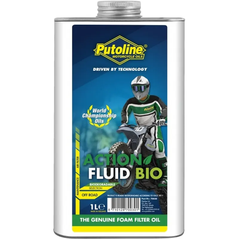 PUTOLINE tekutina (olej) do namáčení houbovýCH vzduchových filtrů (biodegradovatelný) ACTION FLUID BIO 1L (AKC) Moderní