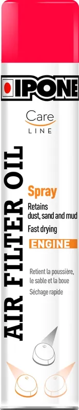 Aktuální IPONE sprej AIR FILTER OIL kapalina pro namáčení vzduchového filtru W sprejU 750ML (CARELINE) (12) KARTON 12 kus