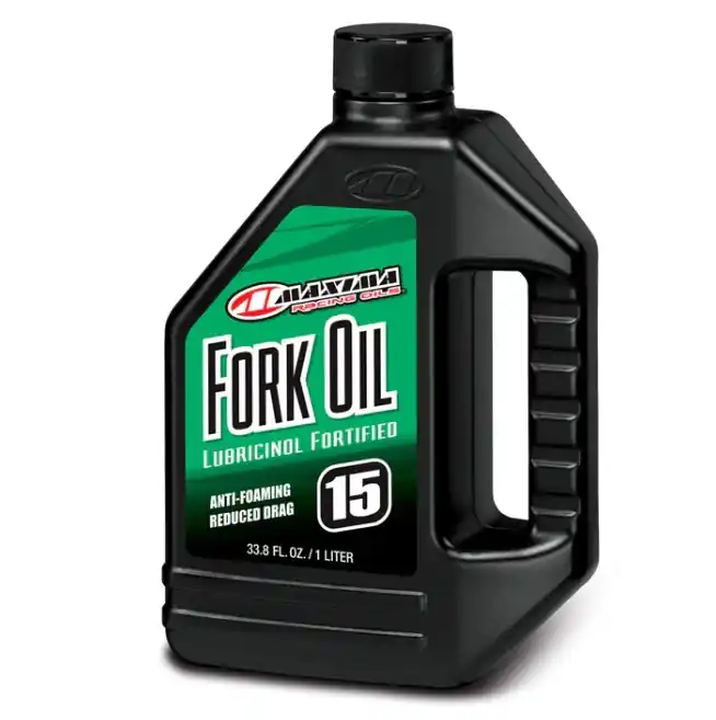 Aktuální MAXIMA závodní OILS olej do teleskopů / tlumičů / zavěšení FORK OIL STANDARD HYDRAULIC 15WT. 1 LITR (12) (AKC)