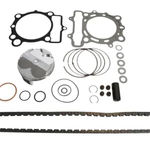 Novinka VERTEX sada na opravu horní části motoru KAWASAKI KX 250 F (KXF250) 21-22 (STD. + 0.02mm = 77.97mm) (14.1:1) (píst, těsnění TOP-END, rozvodový řetěz)