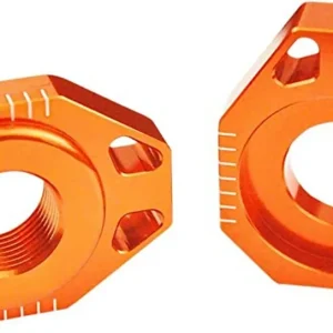 Pouze Dnes SCAR závodní napínák zadní osy KTM SX / SXF / EXC 125 / 250 / 450 / 530 08-12, EXC / EXCF 08-24 (průměr 20mm) barva oranžová (komplet-2 kusy)