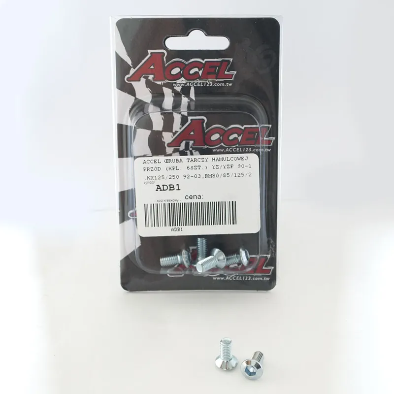 Časově Omezené ACCEL šrouby brzdového kotouče přední (komplet 6kusů-M6) YZ/YZF 90-14, KX 125/250 92-03, RM 80/85/125/250 93-14 zadní YZ 125/250 90-97,KX 125/250 92