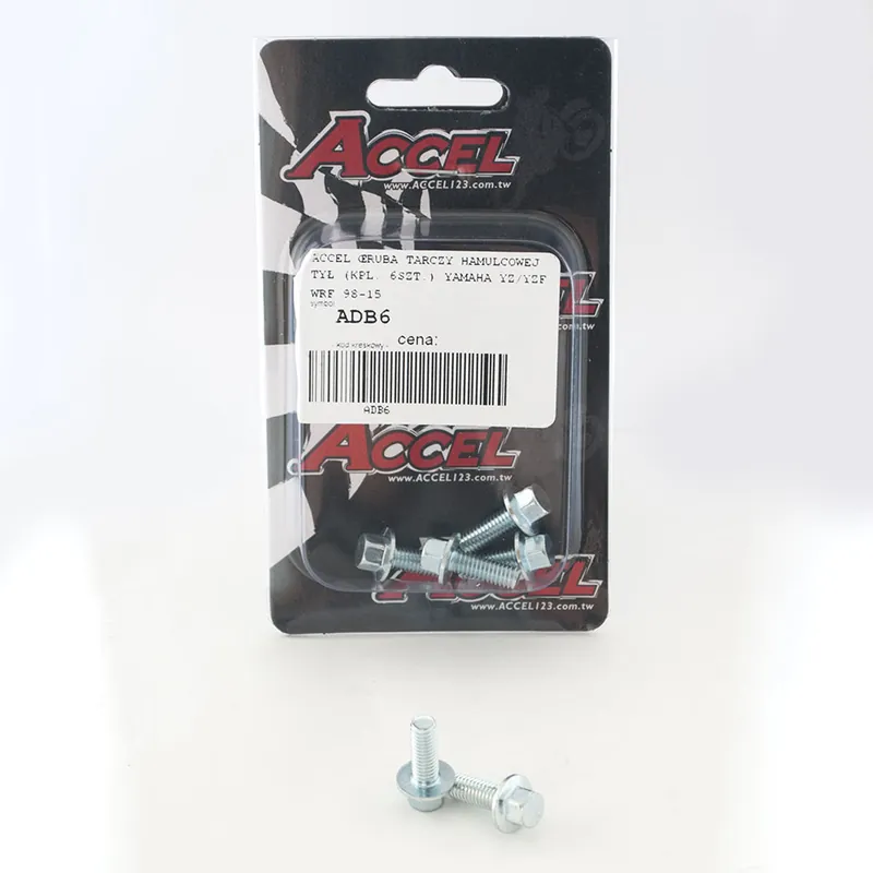 ACCEL šrouby brzdového kotouče zadní (komplet 6kusů-M6) YAMAHA YZ/YZF/WRF 98-16 Nízká Cena