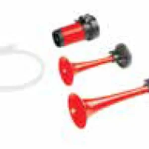 Super Cena GAUSS klakson (zvukový signál) univerzální ELEKTRO-pneumatický (vysoká i nízký TON) červená ( délka 165 mm i 215 mm)