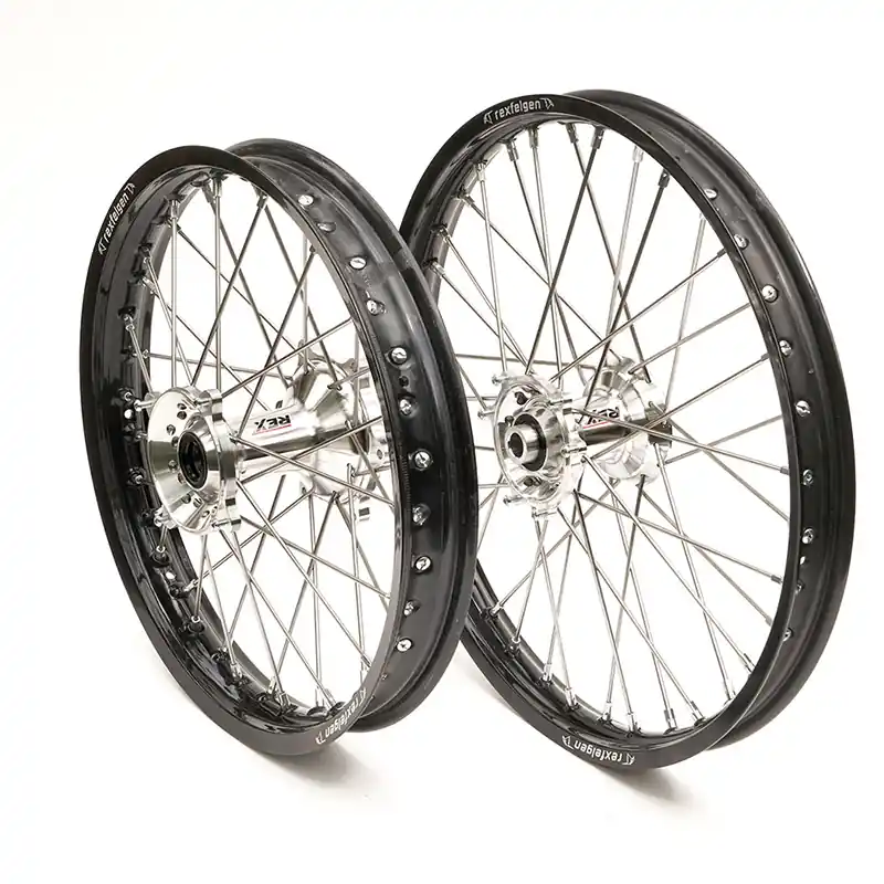 Značkový REX WHEELS komplet kolo přední 21 REX 21-1,60 černá ráfek/barva stříbrná náboj 22mm do BETA 250/300RR 13-