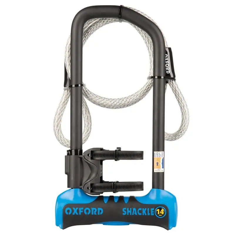 OXFORD ochrana proti krádeži visací zámek SHACKLE 14 PRO U-LOCK 320mm X 177mm barva světle modrá Koupit Online