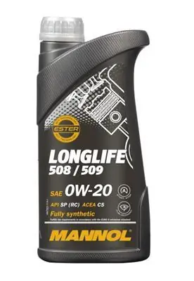 MANNOL motorový olej automobilový 0W20 LONGLIFE 508/509 1 LITR (7722) (syntetický) Vrácení Zdarma