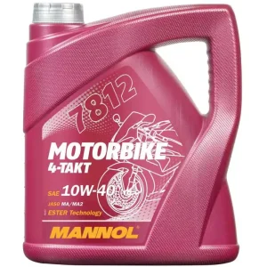 Autentický MANNOL motorový olej 4T MOTORBIKE 10W40 4L ESTER + MA2 syntetic (7812) (API SN)