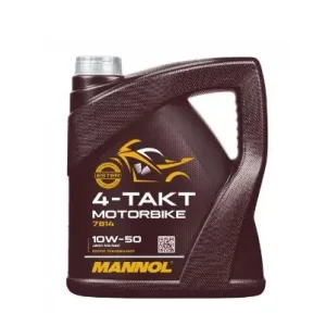 MANNOL motorový olej 4T MOTORBIKE 10W50 4L syntetický ESTER TECHNOLOGY (JASO MA/MA2) (7814) (20) Pouze Dnes