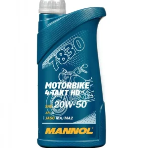 MANNOL motorový olej 4T MOTORBIKE HD 20W50 1L V-TWIN MA2 polosyntetické (JASO MA/MA2, API SL) (7830) (20) Levný